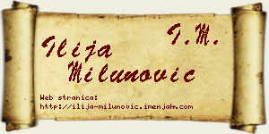 Ilija Milunović vizit kartica